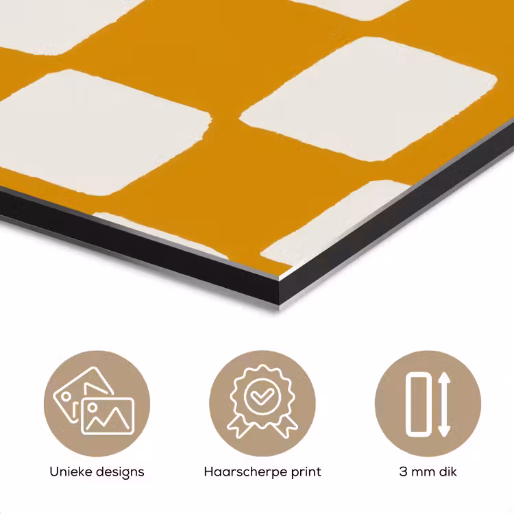 Grafisch - Patroon - Oker aluminium wit klein 46 -closeup_NL
