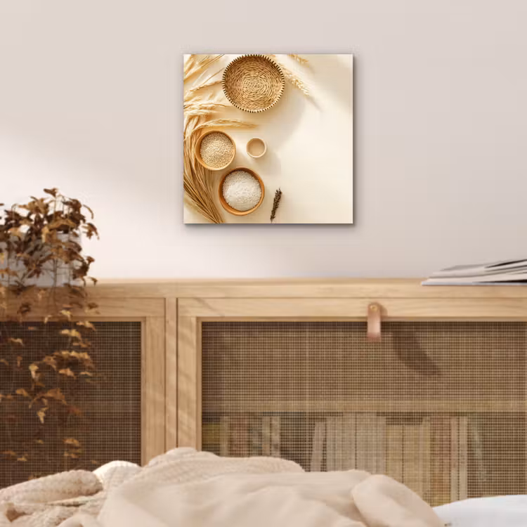 Granen - Hout - Kom - Beige aluminium wit klein -sfeer3