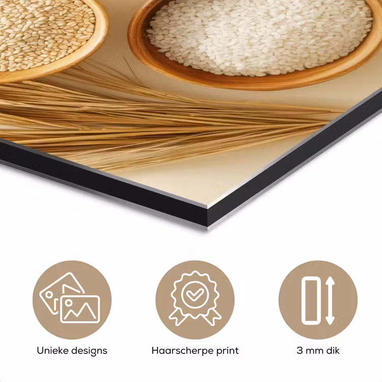Granen - Hout - Kom - Beige aluminium wit klein -closeup_NL