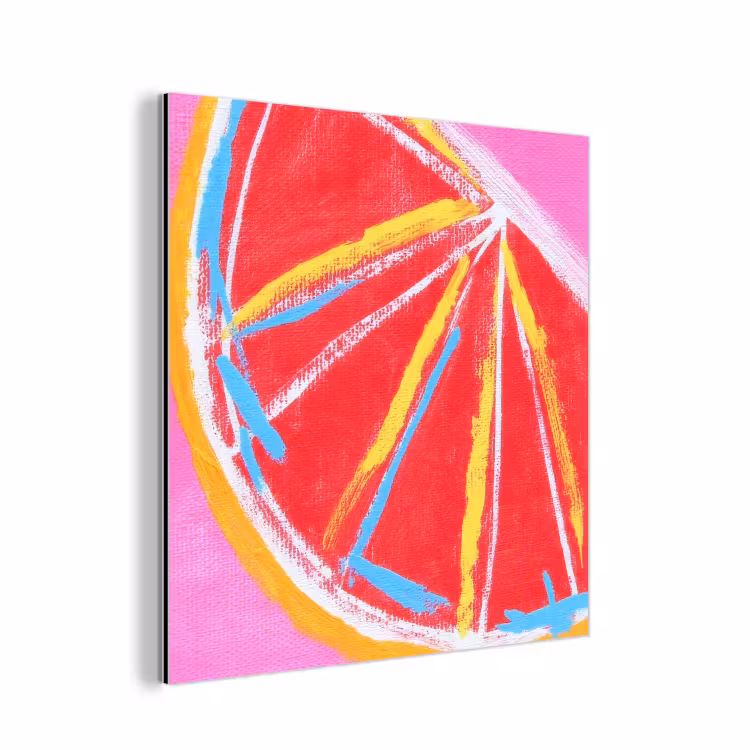 Grapefruit - Geschilderd - Roze - Strepen aluminium wit klein -3d