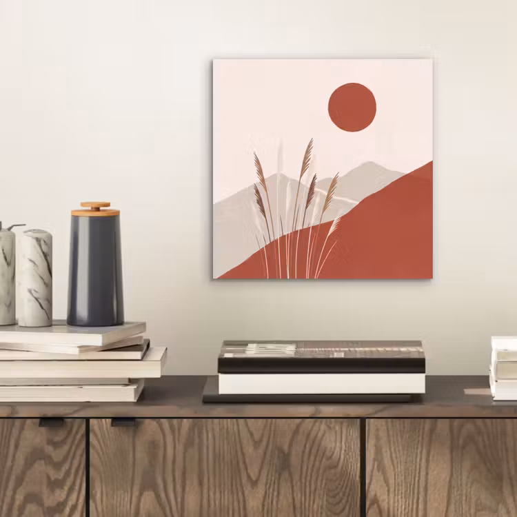 Gras - Landschap - Natuur - Abstract - Beige aluminium wit klein -sfeer1