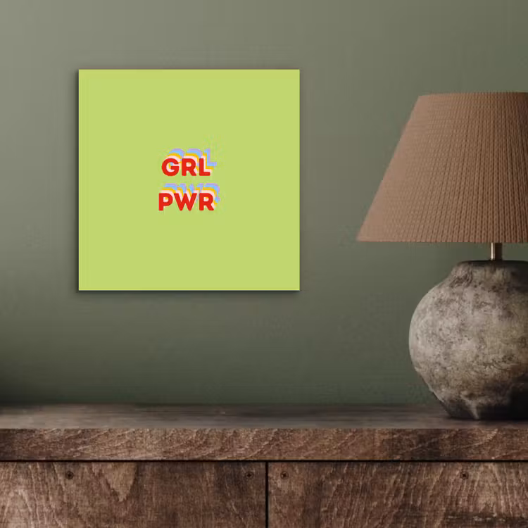 Grl pwr - Groen - Rood - 3D aluminium wit klein -sfeer2