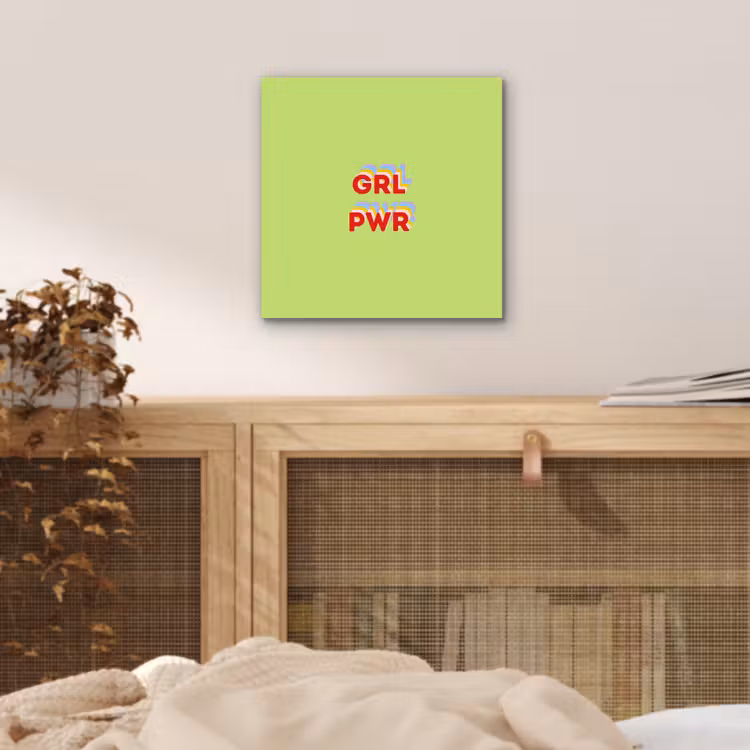Grl pwr - Groen - Rood - 3D aluminium wit klein -sfeer3