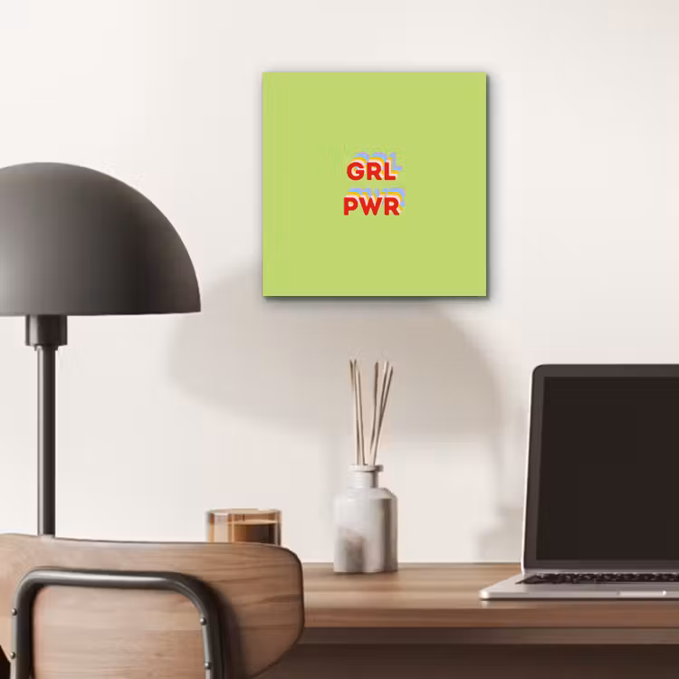 Grl pwr - Groen - Rood - 3D aluminium wit klein -sfeer5