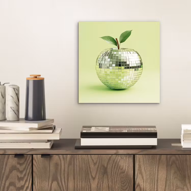 Groen - Disco - Decoratie - Appel aluminium wit klein -sfeer1