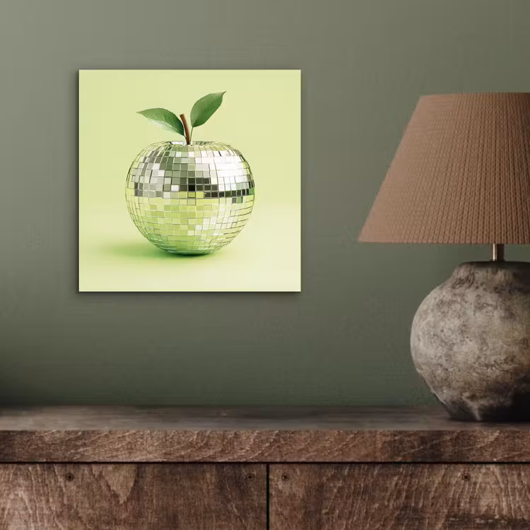 Groen - Disco - Decoratie - Appel aluminium wit klein -sfeer2