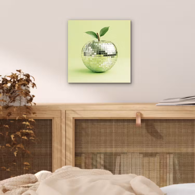 Groen - Disco - Decoratie - Appel aluminium wit klein -sfeer3