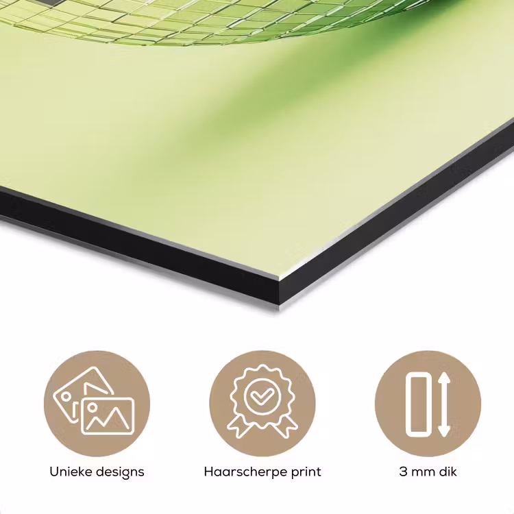 Groen - Disco - Decoratie - Appel aluminium wit klein -closeup_NL