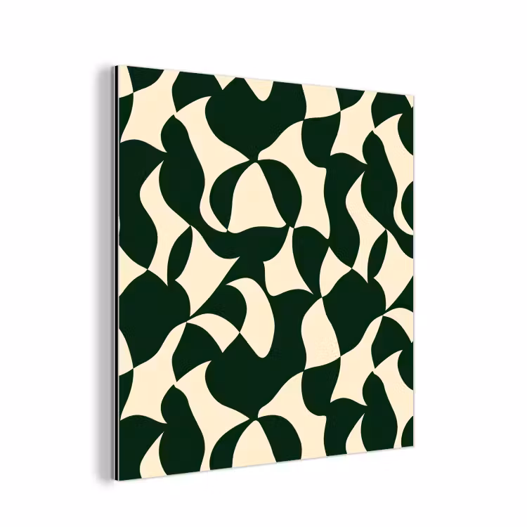 Groen - Organische vlakken - Crème aluminium wit klein 46 -3d