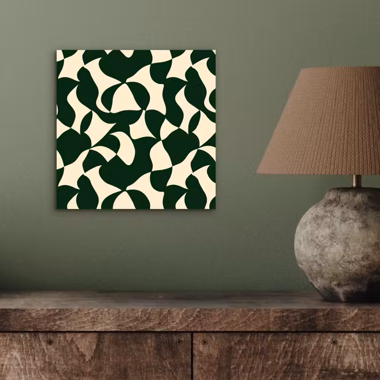 Groen - Organische vlakken - Crème aluminium wit klein 46 -sfeer2