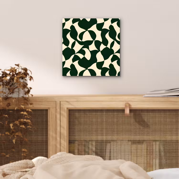 Groen - Organische vlakken - Crème aluminium wit klein 46 -sfeer3