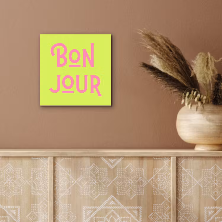Groen - Roze bonjour - art-deco aluminium wit klein -sfeer4