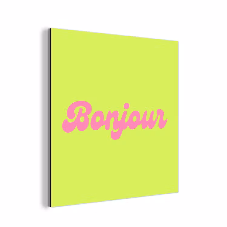 Groen - Roze bonjour - Retro aluminium wit klein -3d