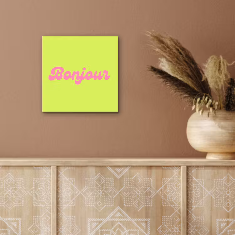 Groen - Roze bonjour - Retro aluminium wit klein -sfeer4