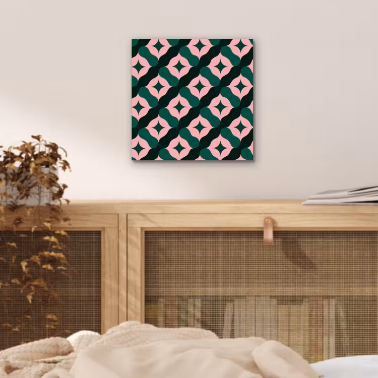 Groen - Roze - Retro - Sterren aluminium wit klein 46 -sfeer3