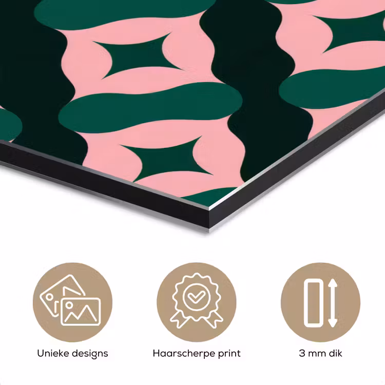 Groen - Roze - Retro - Sterren aluminium wit klein 46 -closeup_NL