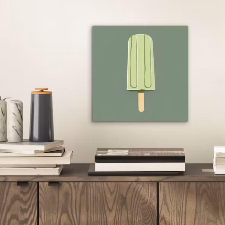 Groen - Waterijsje - Stokje - Illustratie aluminium wit klein -sfeer1