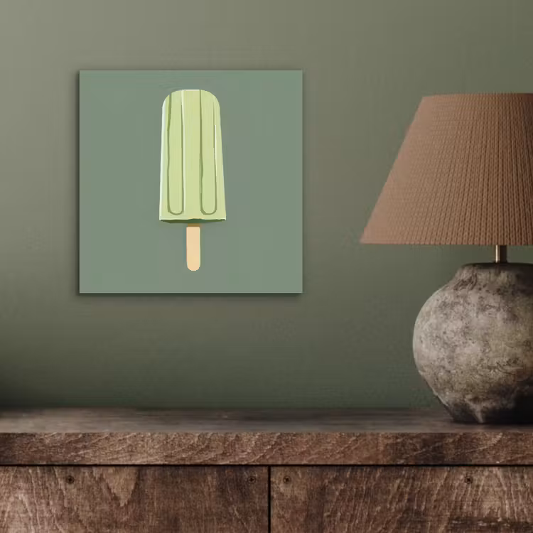 Groen - Waterijsje - Stokje - Illustratie aluminium wit klein -sfeer2
