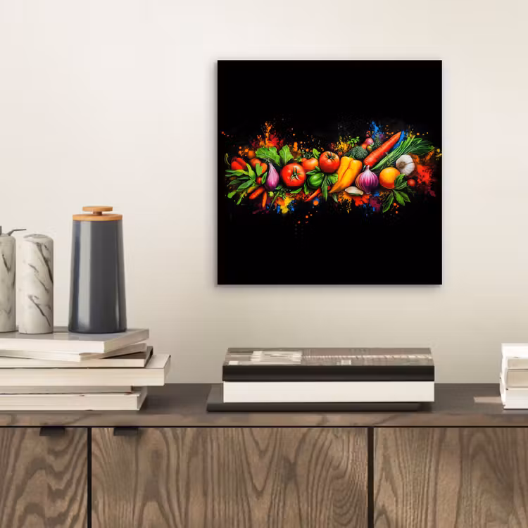 Groente - Eten - Kruiden - Graffiti - Koken aluminium wit klein -sfeer1