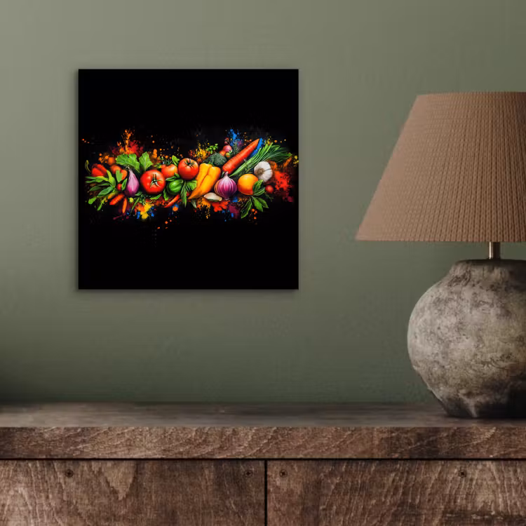 Groente - Eten - Kruiden - Graffiti - Koken aluminium wit klein -sfeer2