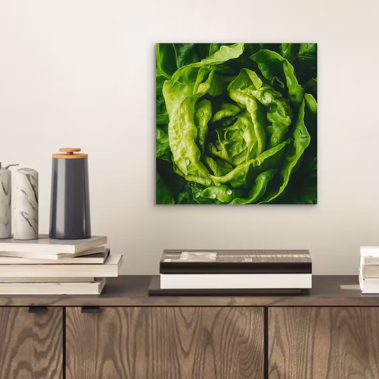Groente - Sla - Groen aluminium wit klein -sfeer1