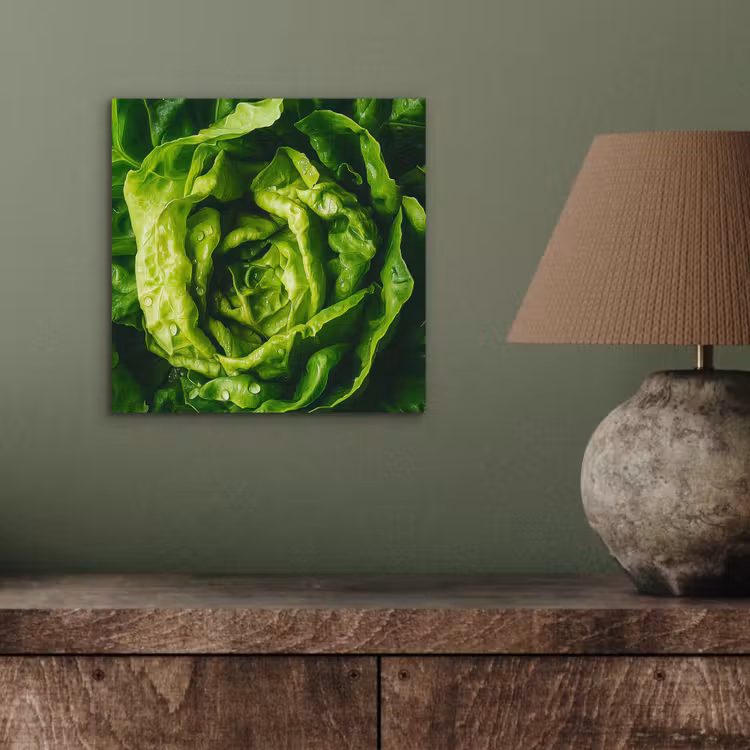 Groente - Sla - Groen aluminium wit klein -sfeer2