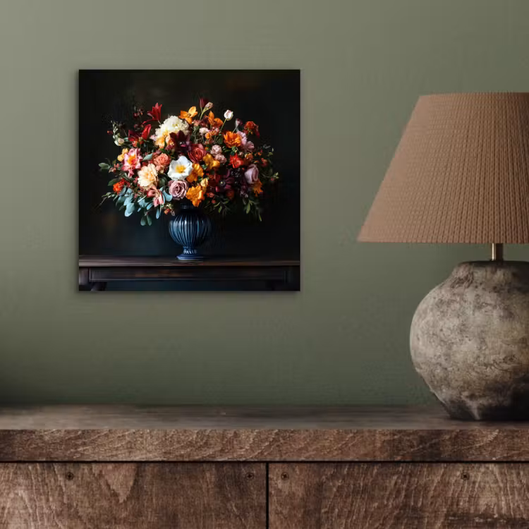 Groot - Bloemen - Vaas - Boeket aluminium wit klein -sfeer2