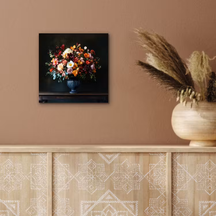 Groot - Bloemen - Vaas - Boeket aluminium wit klein -sfeer4