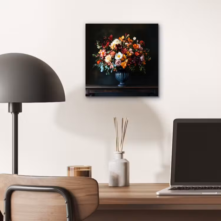 Groot - Bloemen - Vaas - Boeket aluminium wit klein -sfeer5