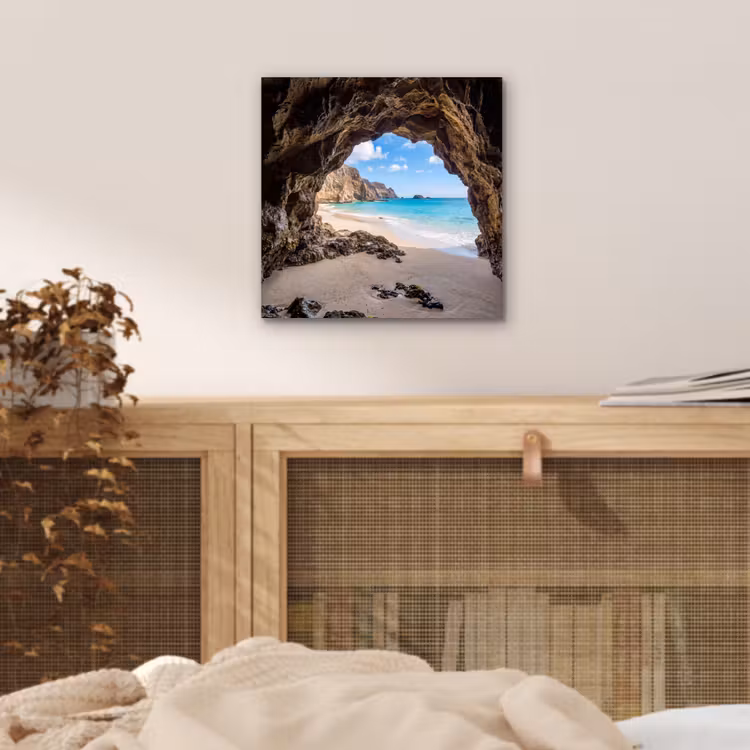 Grot - Strand - Zee - Blauw aluminium wit klein -sfeer3