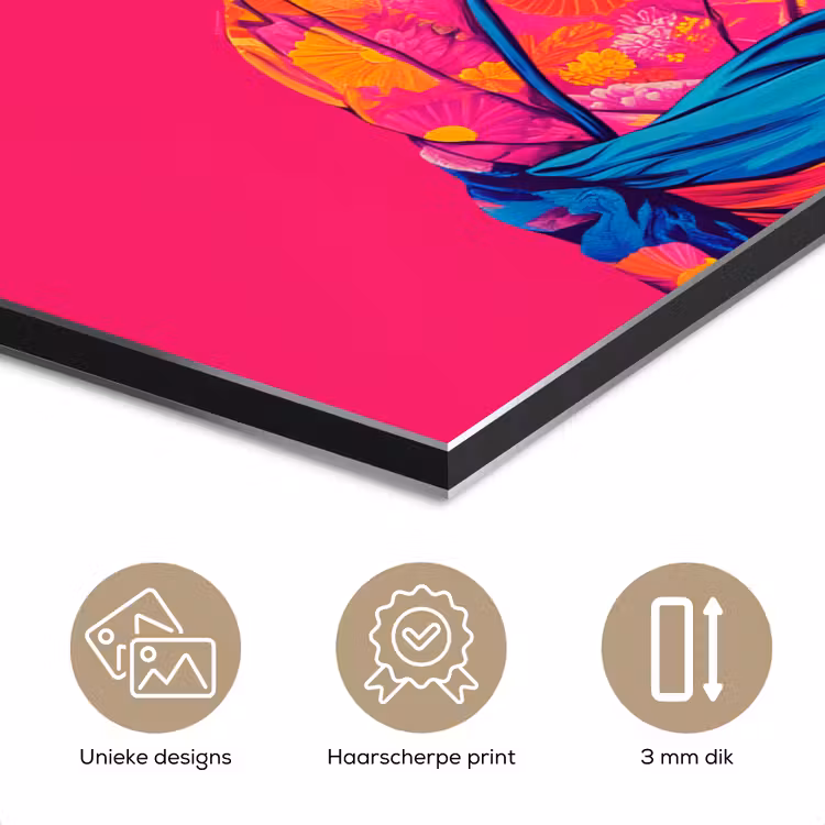 Haan - Kleurrijk - Kimono - Roze aluminium wit klein -closeup_NL