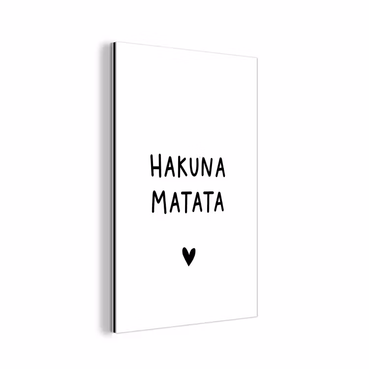 Hakuna matata - Quotes - Spreuken aluminium wit klein -3d
