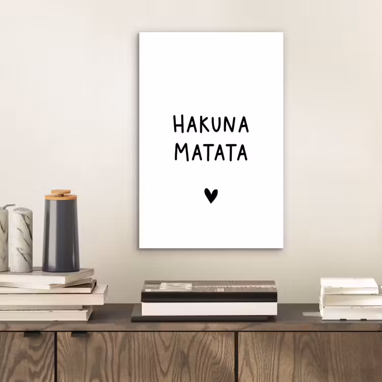 Hakuna matata - Quotes - Spreuken aluminium wit klein -sfeer1