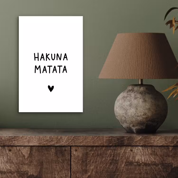 Hakuna matata - Quotes - Spreuken aluminium wit klein -sfeer2