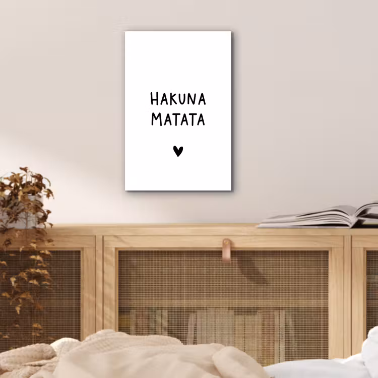 Hakuna matata - Quotes - Spreuken aluminium wit klein -sfeer3