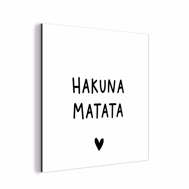 Hakuna matata - Spreuken - Quotes aluminium wit klein -3d