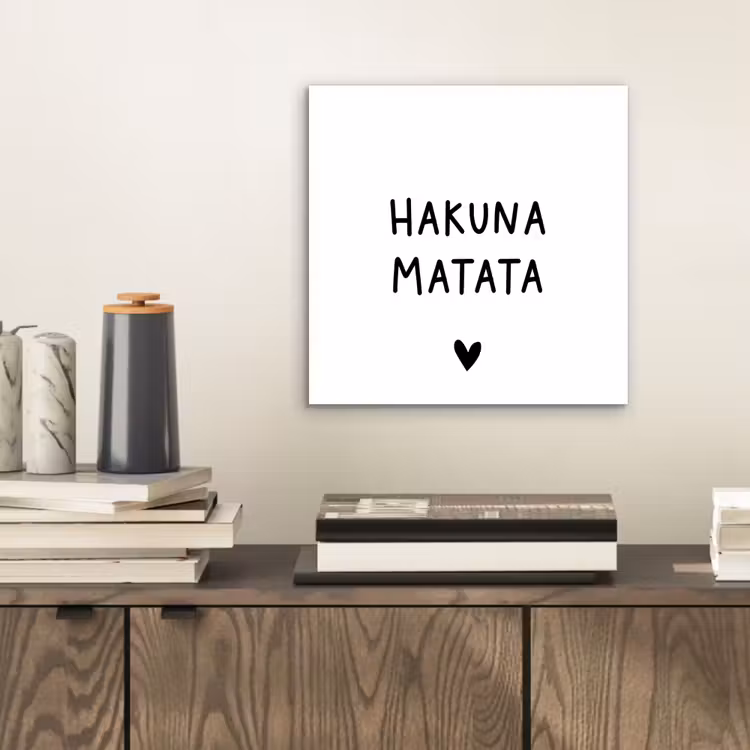 Hakuna matata - Spreuken - Quotes aluminium wit klein -sfeer1