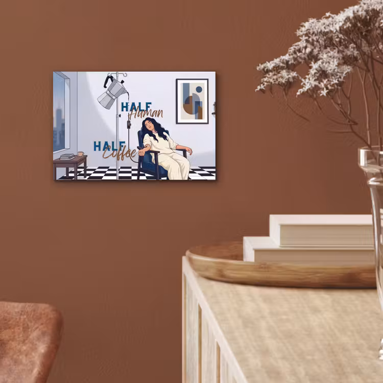 Half human, Half Coffee - Infuus - Koffie aluminium wit klein -sfeer4
