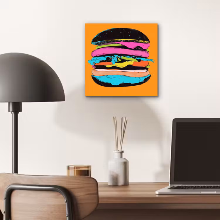 Hamburger - Kleurrijk - Speels aluminium wit klein -sfeer5