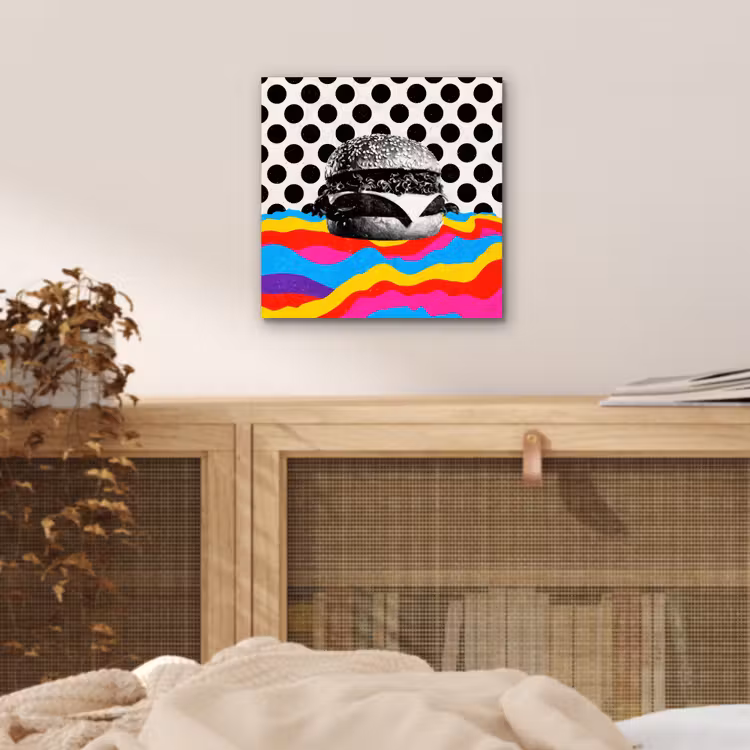 Hamburger - Stippen - Golven - Kleuren aluminium wit klein -sfeer3
