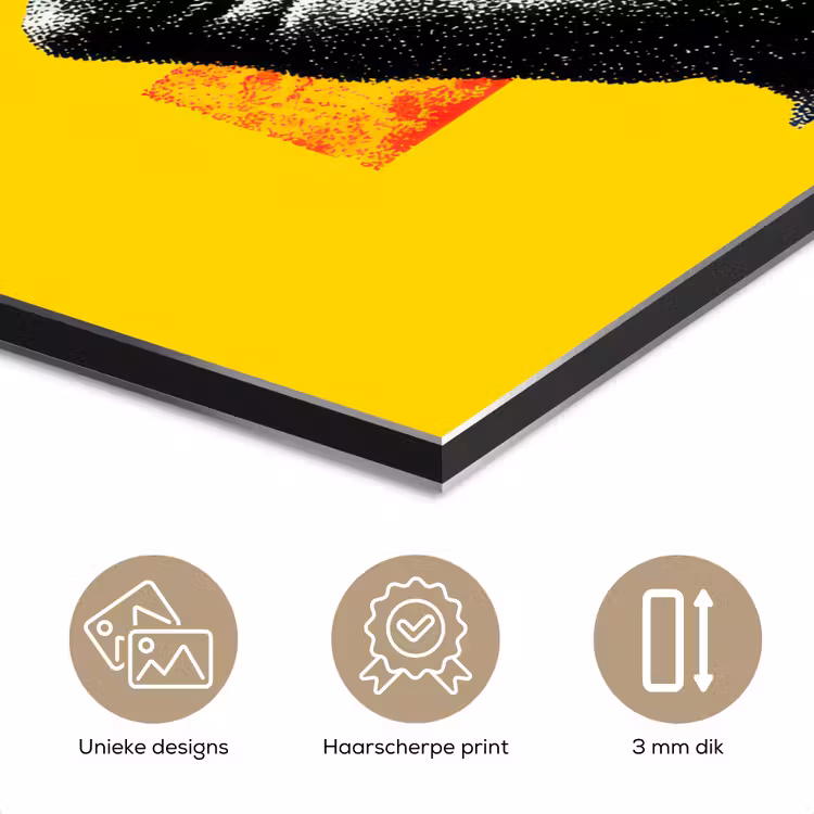 Hand - Rode cirkel - Geel aluminium wit klein -closeup_NL