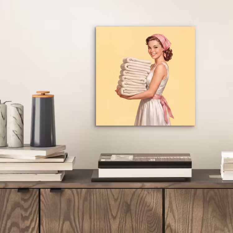 Handdoeken - Vrouw - Jurk - Roze aluminium wit klein -sfeer1