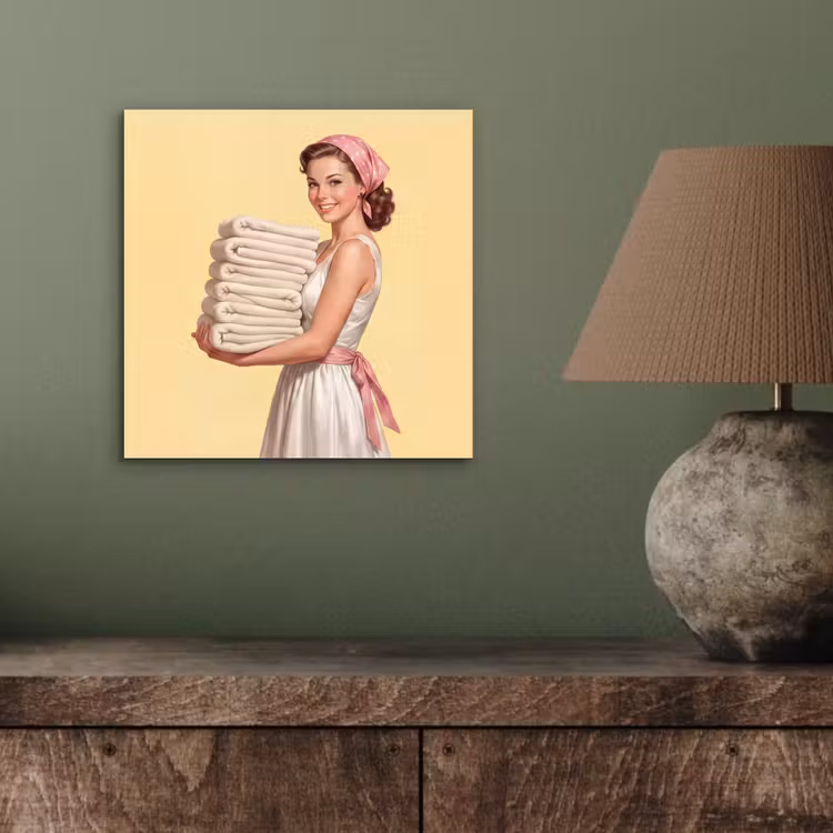 Handdoeken - Vrouw - Jurk - Roze aluminium wit klein -sfeer2