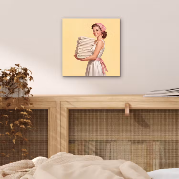 Handdoeken - Vrouw - Jurk - Roze aluminium wit klein -sfeer3