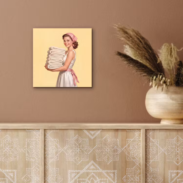 Handdoeken - Vrouw - Jurk - Roze aluminium wit klein -sfeer4