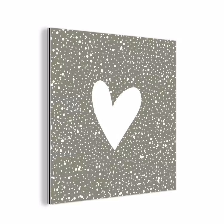 Hart - Design - Liefde aluminium wit klein -3d