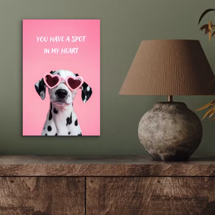 Hartjes - Hond - Valentijn - Roze aluminium wit klein -sfeer2