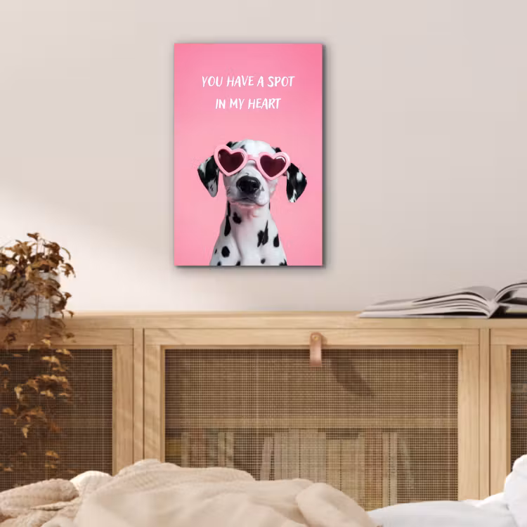 Hartjes - Hond - Valentijn - Roze aluminium wit klein -sfeer3