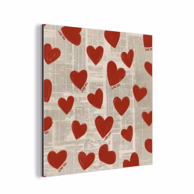 Hartjes - Krant - Loveyou aluminium wit klein -3d