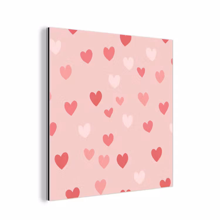 Hartjes - Patroon - Roze - Eenvoudig aluminium wit klein -3d